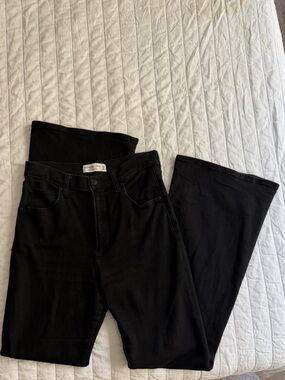 Abercrombie & Fitch Black Flare Boot-Cut Super High Waisted Jeans 28L